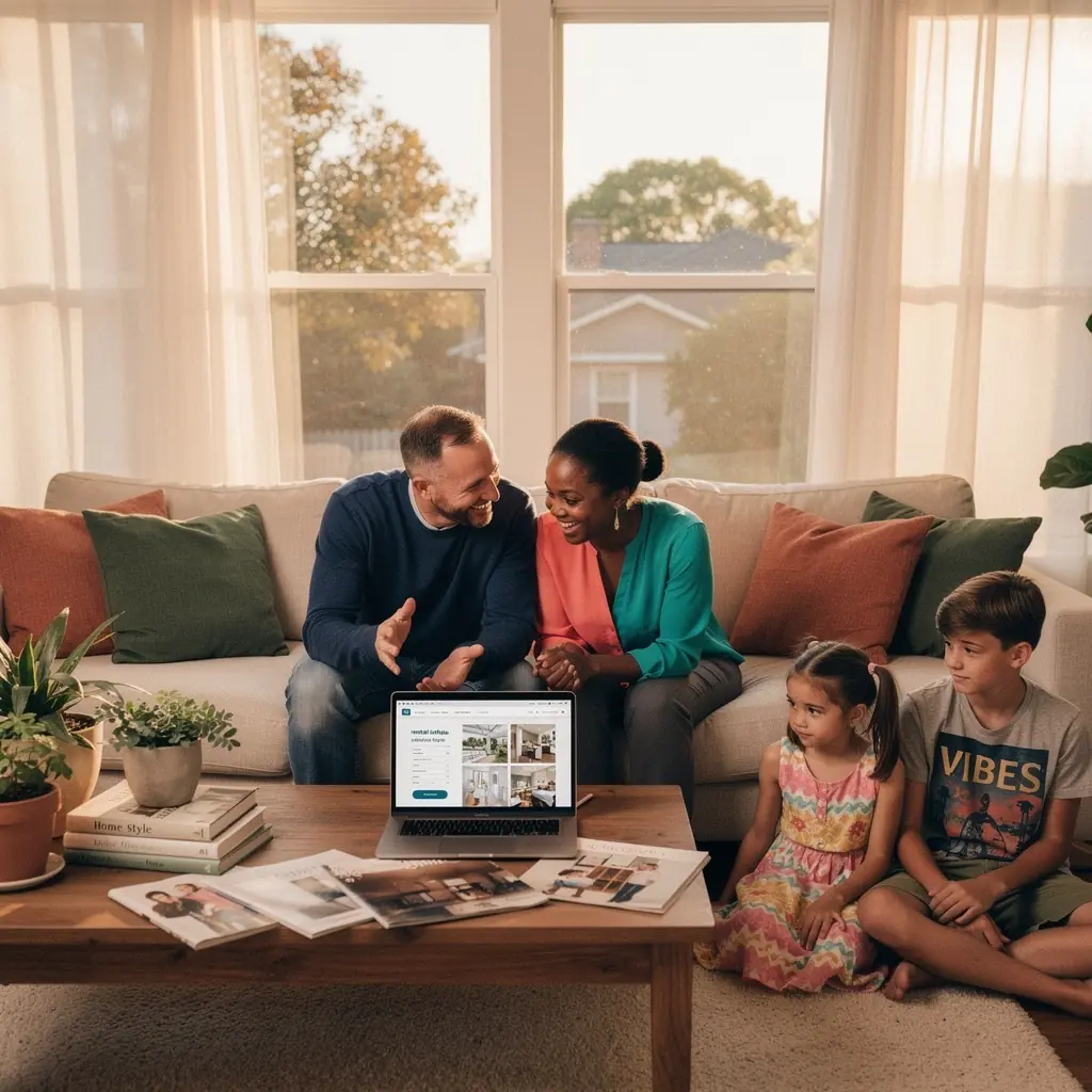 Rodzina przygotowująca się do przeprowadzki, pakując swoje rzeczy w kartony.