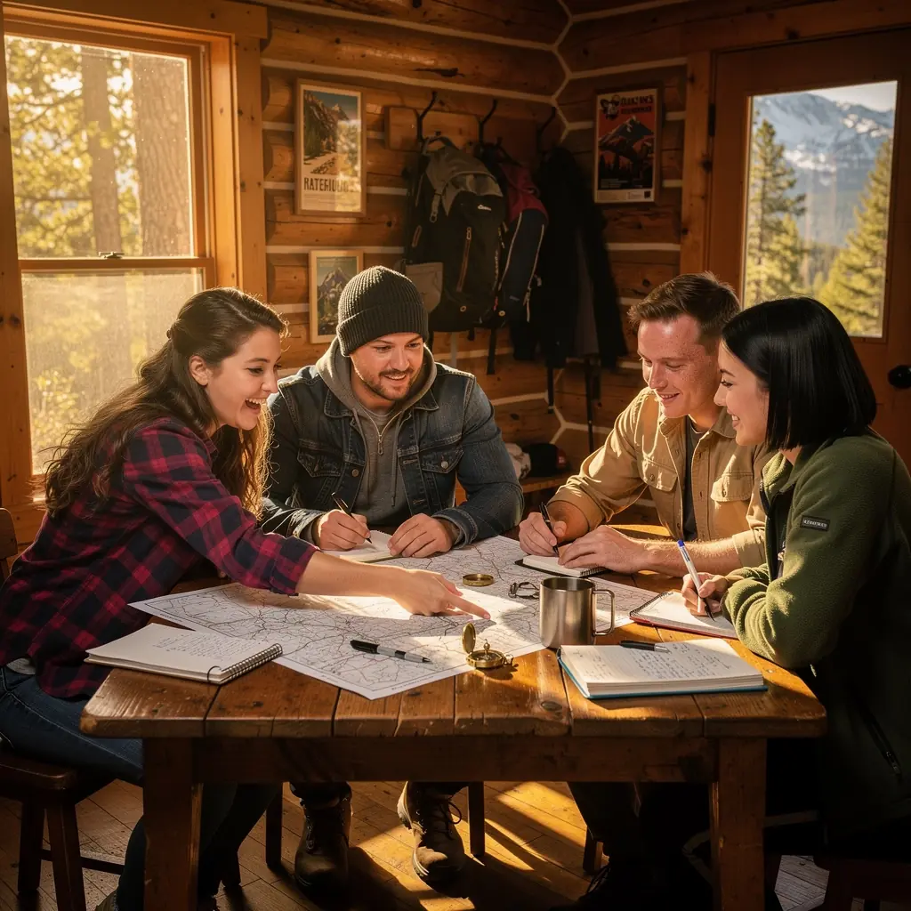 Scena z lokalnym rynkiem, gdzie turyści odkrywają regionalne smaki.
