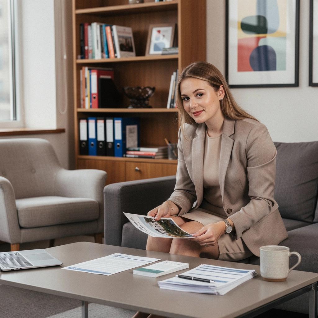 Zestaw narzędzi do zakupu domu, w tym dokumenty i klucze, na stole.