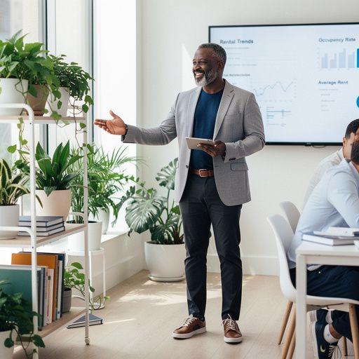 Zadowoleni klienci trzymający umowę wynajmu w nowym mieszkaniu.